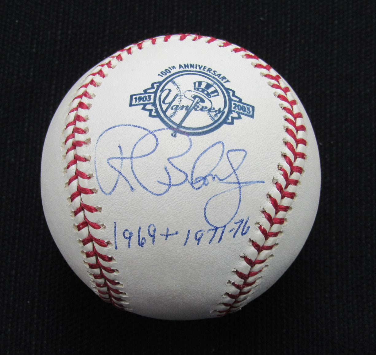 Ron Blomberg Signed/Auto Yankees 100th OML Baseball PSA/DNA Inscr 186980