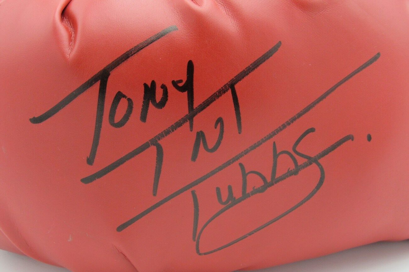 Tony TNT Tubbs Boxing Champ Signed Everlast Red Left Boxing Glove JSA 154763