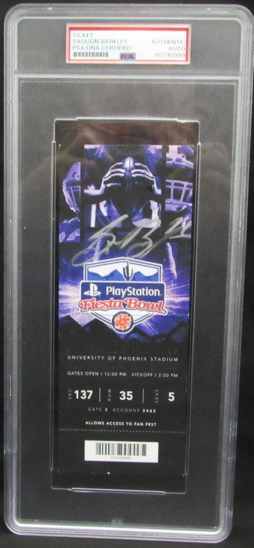 Saquon Barkley Signed 2017 Penn State Fiesta Bowl Full Ticket PSA/DNA 188200