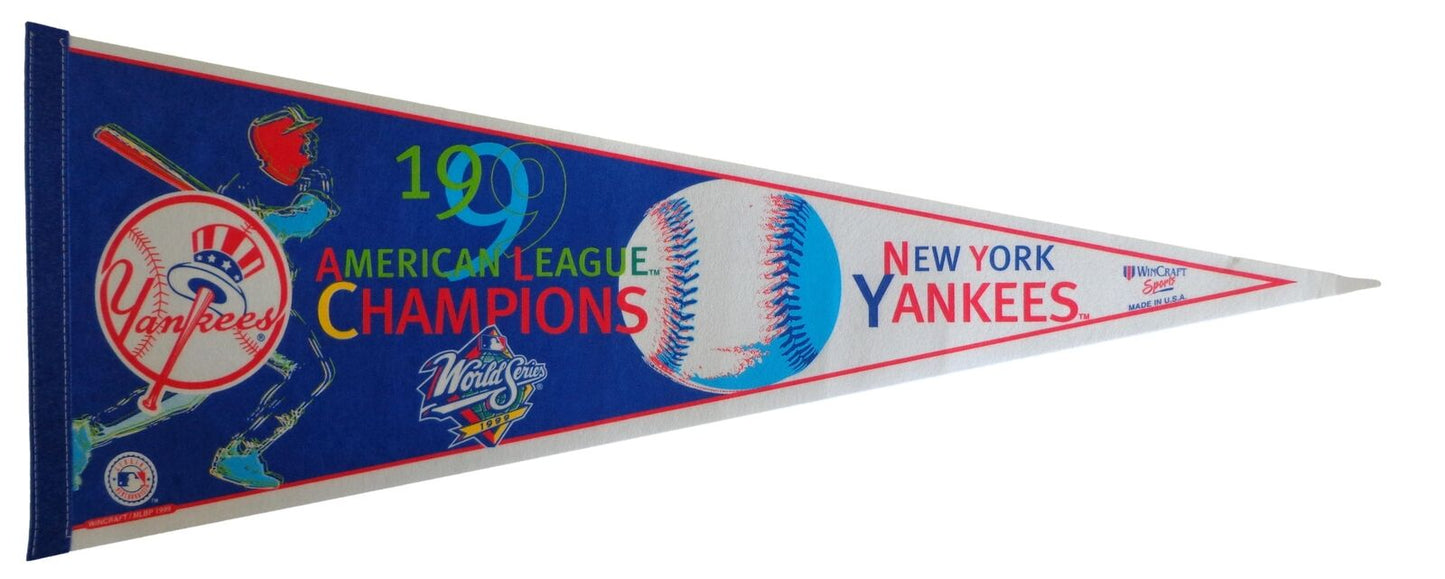 Vintage 1999 New York Yankees World Series Baseball 30x12 Felt MLB Pennant
