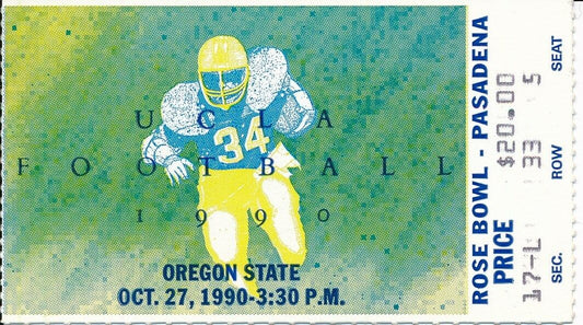 1990 UCLA Bruins vs. Oregon State Football Game Ticket Stub 148577