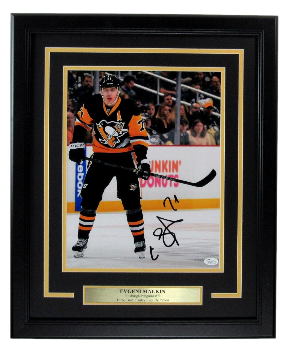 Evgeni Malkin Autographed 11x14 Photo Penguins Framed JSA 176744