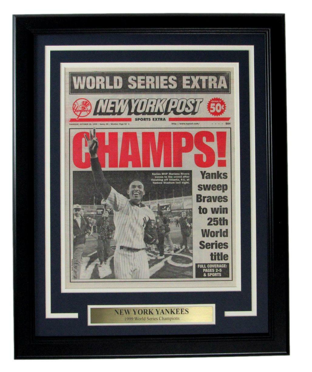 New York Post Newspaper 1999 Yankees World Series Champs Framed 166013