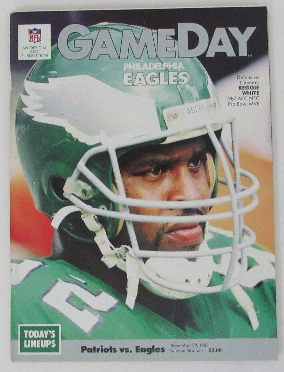 November 29, 1987 New England Patriots vs. Eagles NFL GameDay Program