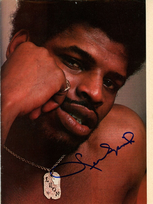 Leon Spinks Autographed Magazine Photo Boxing Champ 177627