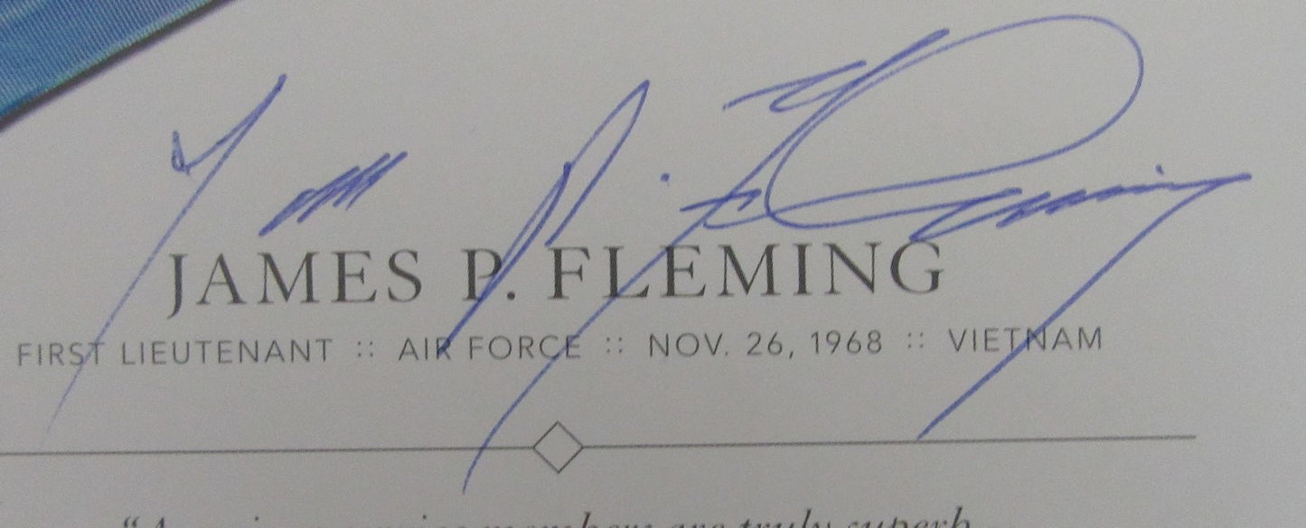 James D. Fleming, MOH Recipient, Signed MOH 4x6 Society Card JSA 146365