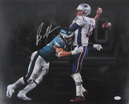 Brandon Graham Super Bowl Sack Eagles Signed Spotlight 16x20 Photo JSA 140853