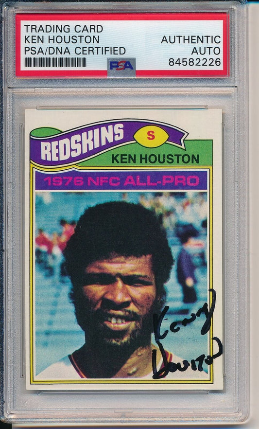 Kenny Houston HOF Signed/Auto 1977 TOPPS Card #450 Redskins PSA/DNA