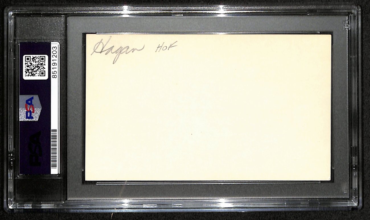 Cliff Hagan HOF Signed/Auto 3x5 Index Card St. Louis Hawks PSA/DNA 188556