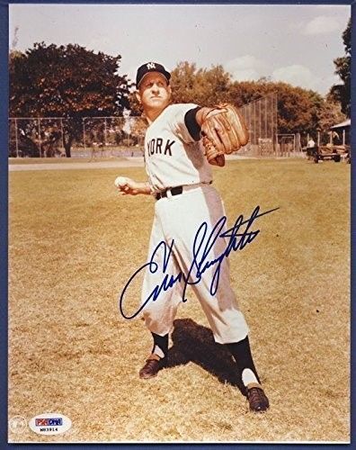 Enos Slaughter Yankees Auto/Signed 8x10 Photo PSA/DNA 132897