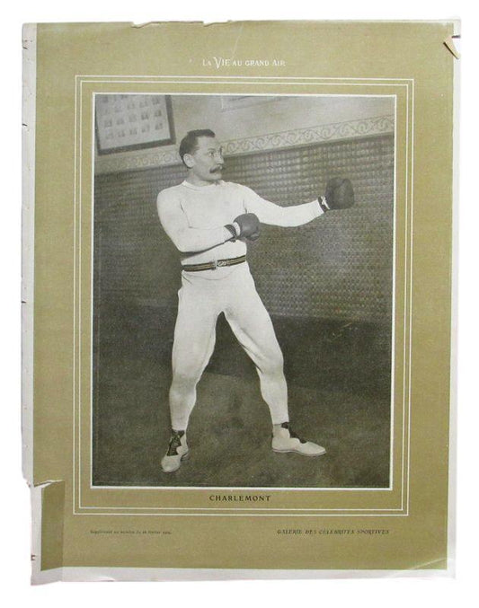 1904 Boxing Joseph Charlemont d.1918 Vintage La Vie au Grand Air Insert Photo