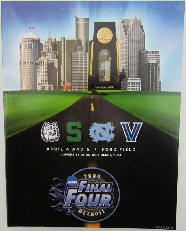 2009 NCAA FINAL FOUR Championship Program UNC TARHEELS Champs  vs. MSU 142980