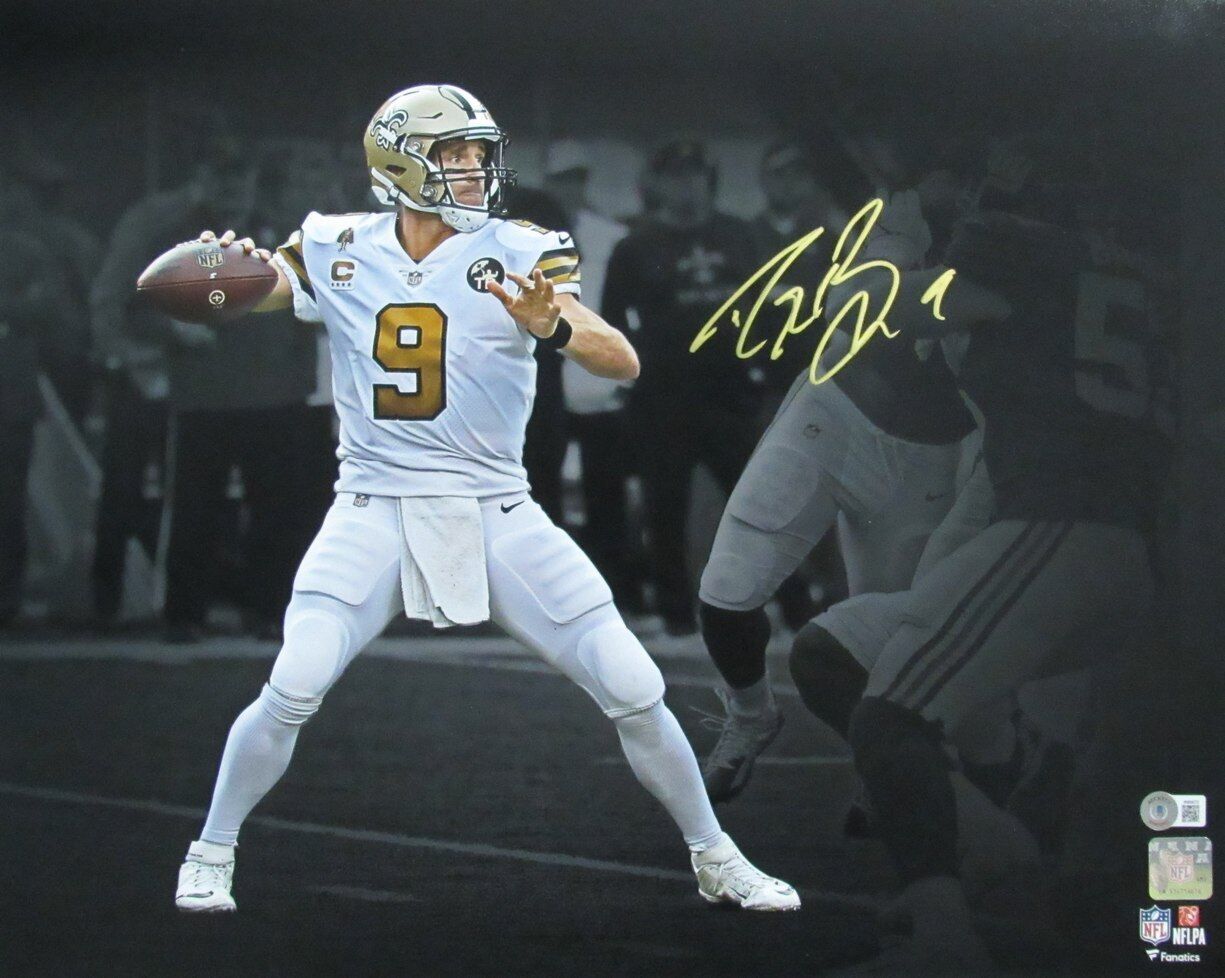 Drew Brees Autographed 16x20 Photo New Orleans Saints Beckett 178378