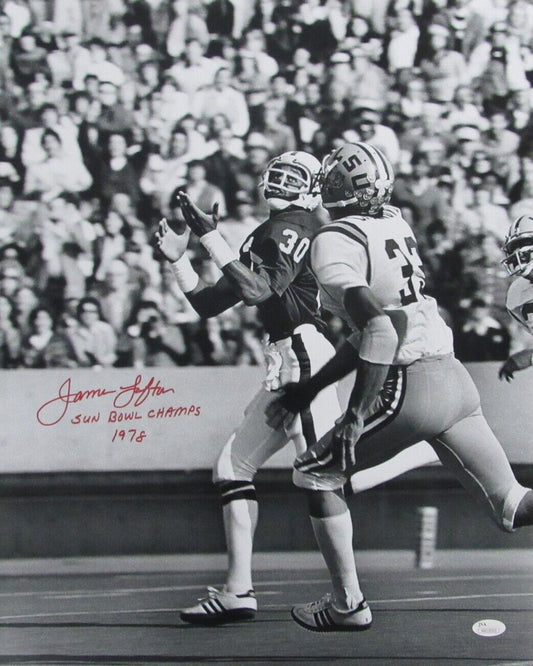 James Lofton Stanford Signed/Inscribed 16x20 B/W Photo JSA 159363