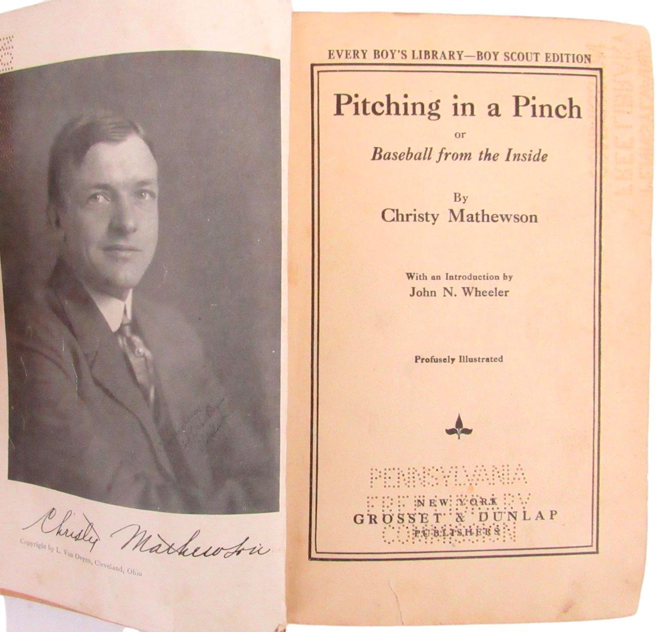 "Pitching In A Pinch" by Christopher Mathewson 1912 1st Edition Book 179384