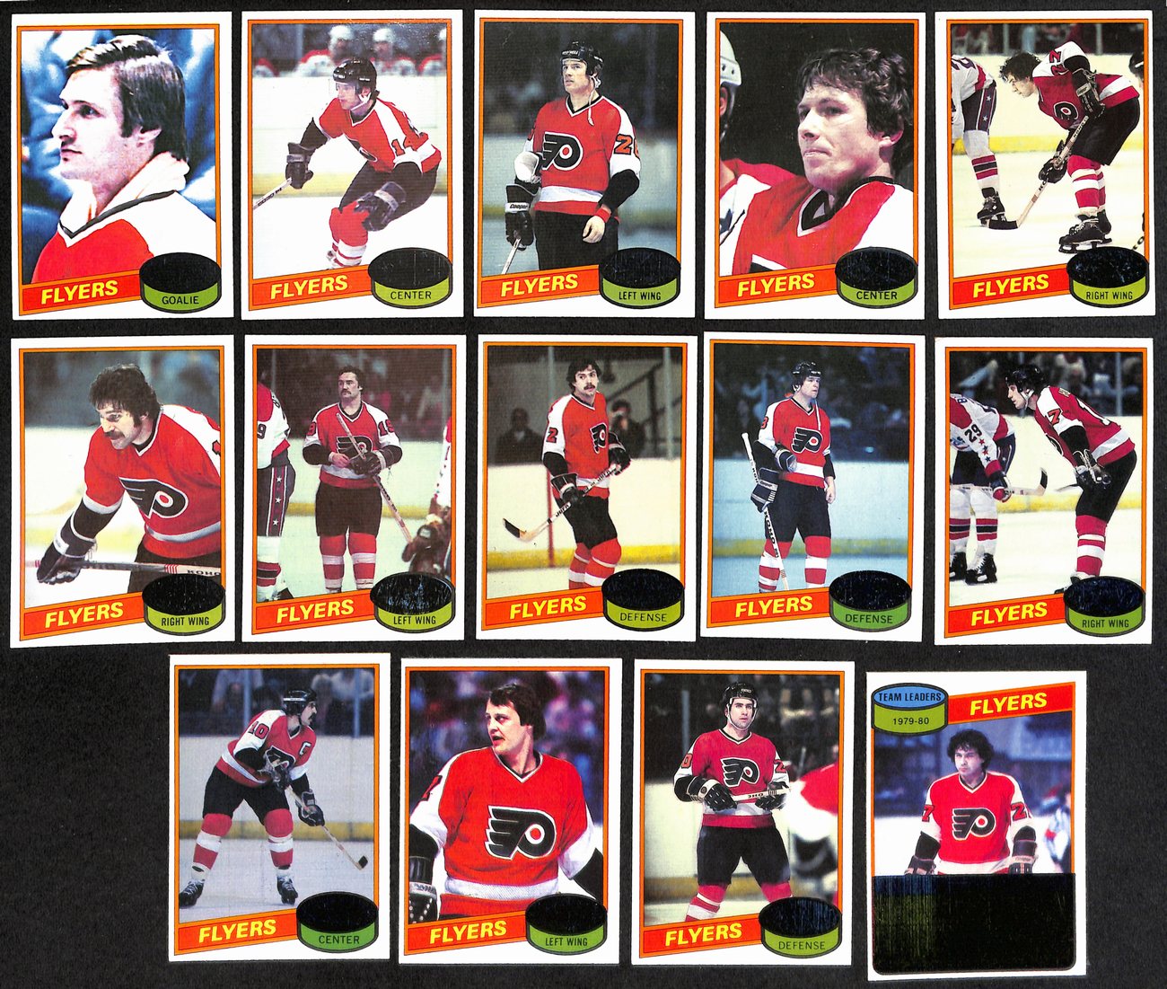 1980-81 Topps Hockey Philadelphia Flyers Complete Team Set (17/17) Cards 189207