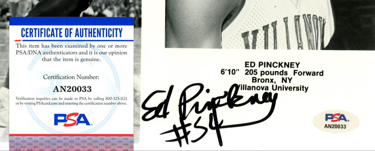 Ed Pinckney Signed/Auto 8x10 Photo Villanova University PSA/DNA 188062