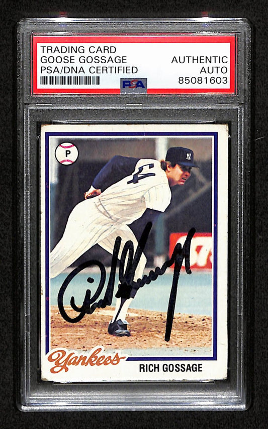Rich Gossage Signed 1978 Topps Card #70 New York Yankees PSA/DNA 184510