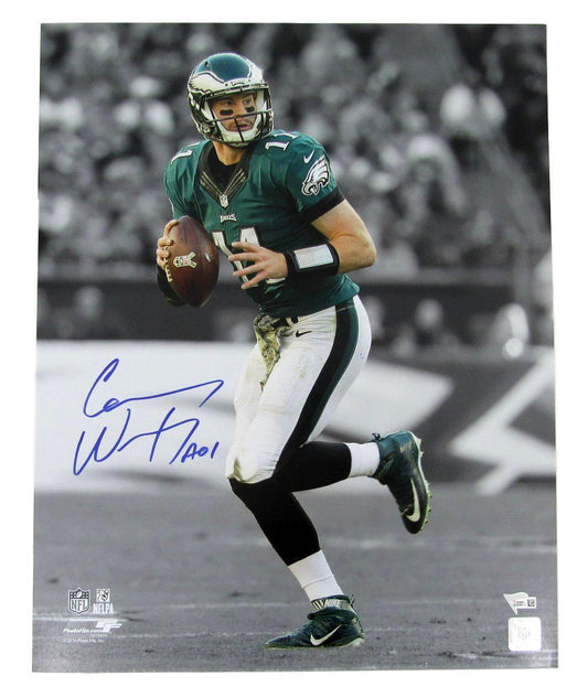 Carson Wentz Eagles Autographed/Signed 16x20 Photo Fanatics 136051