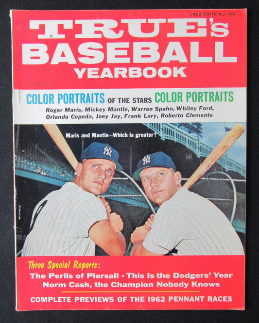 1962 True's Baseball Yearbook Mantle/Marris on Cover 183845