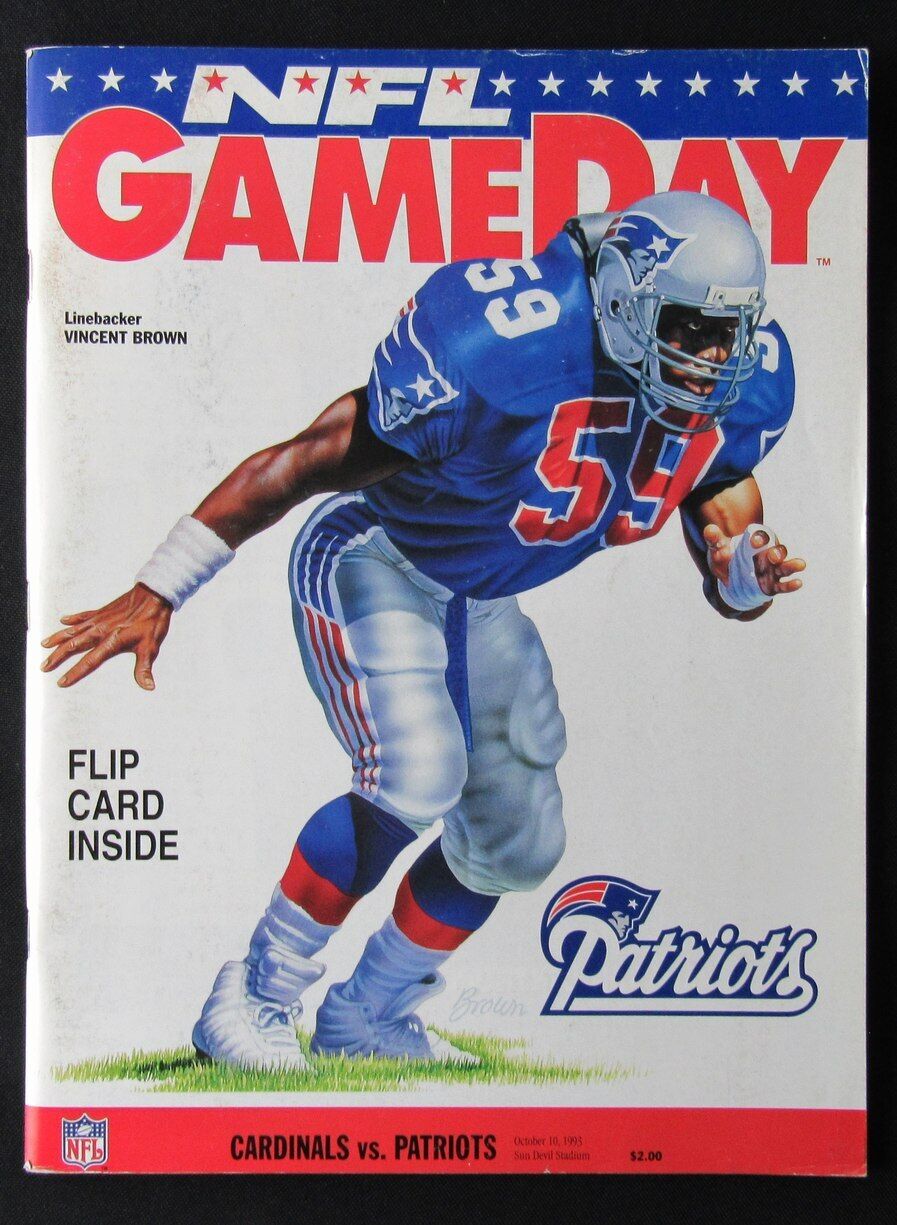 1993 St. Louis Cardinals vs. New England Patriots Program Vincent Brown 10/10