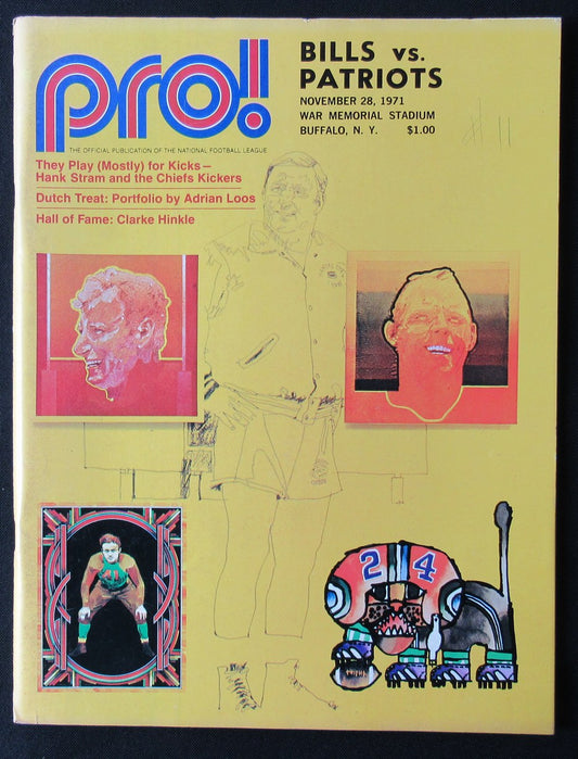 1971 Buffalo Bills vs. New England Patriots Football Game Program 176264