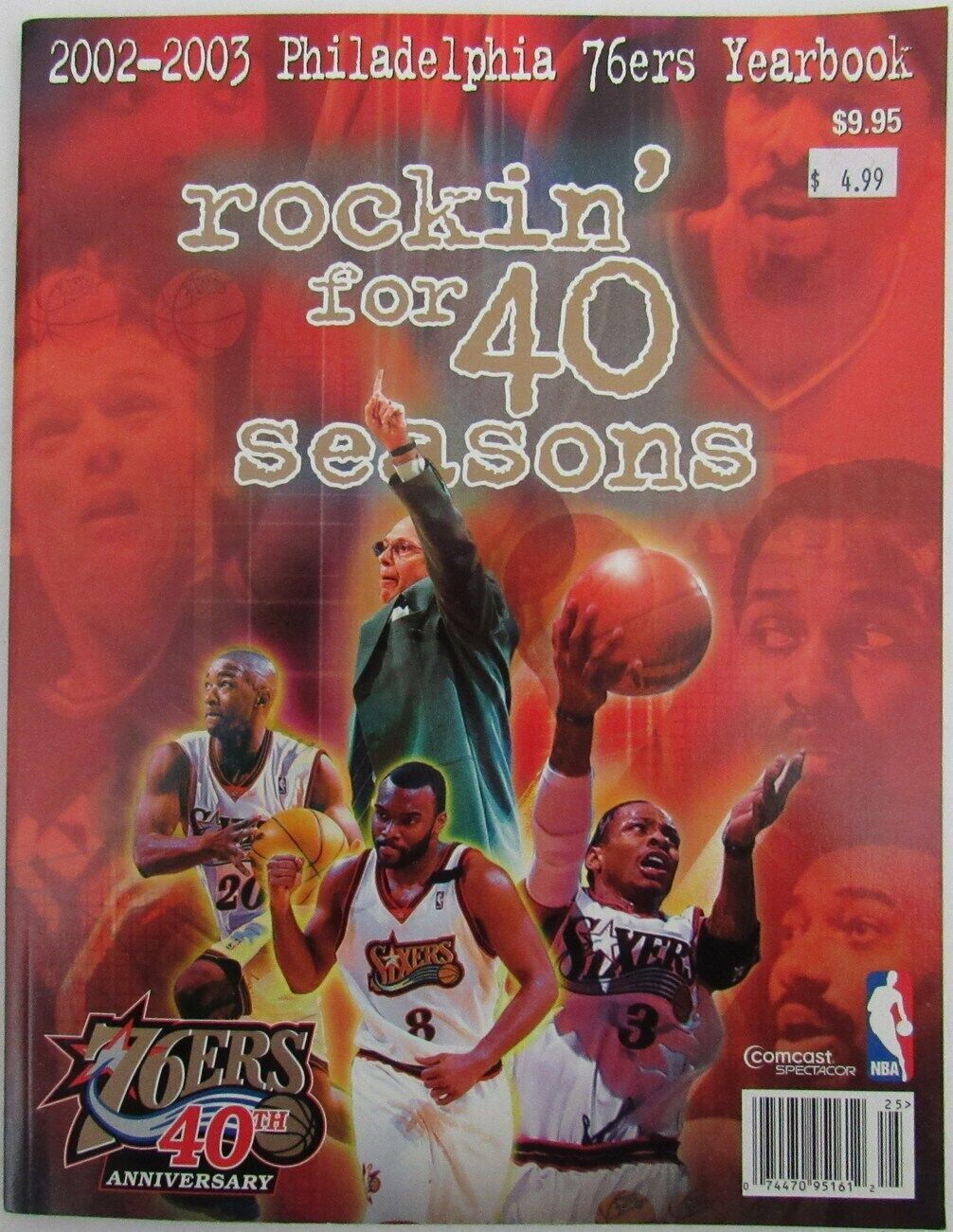 2002-2003 Philadelphia 76ers Yearbook "rockin for 40 seasons" Iverson 165075