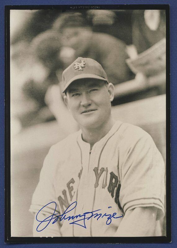 Johnny Mize Giants Signed Vintage George Burke 5x7 Photo 105009