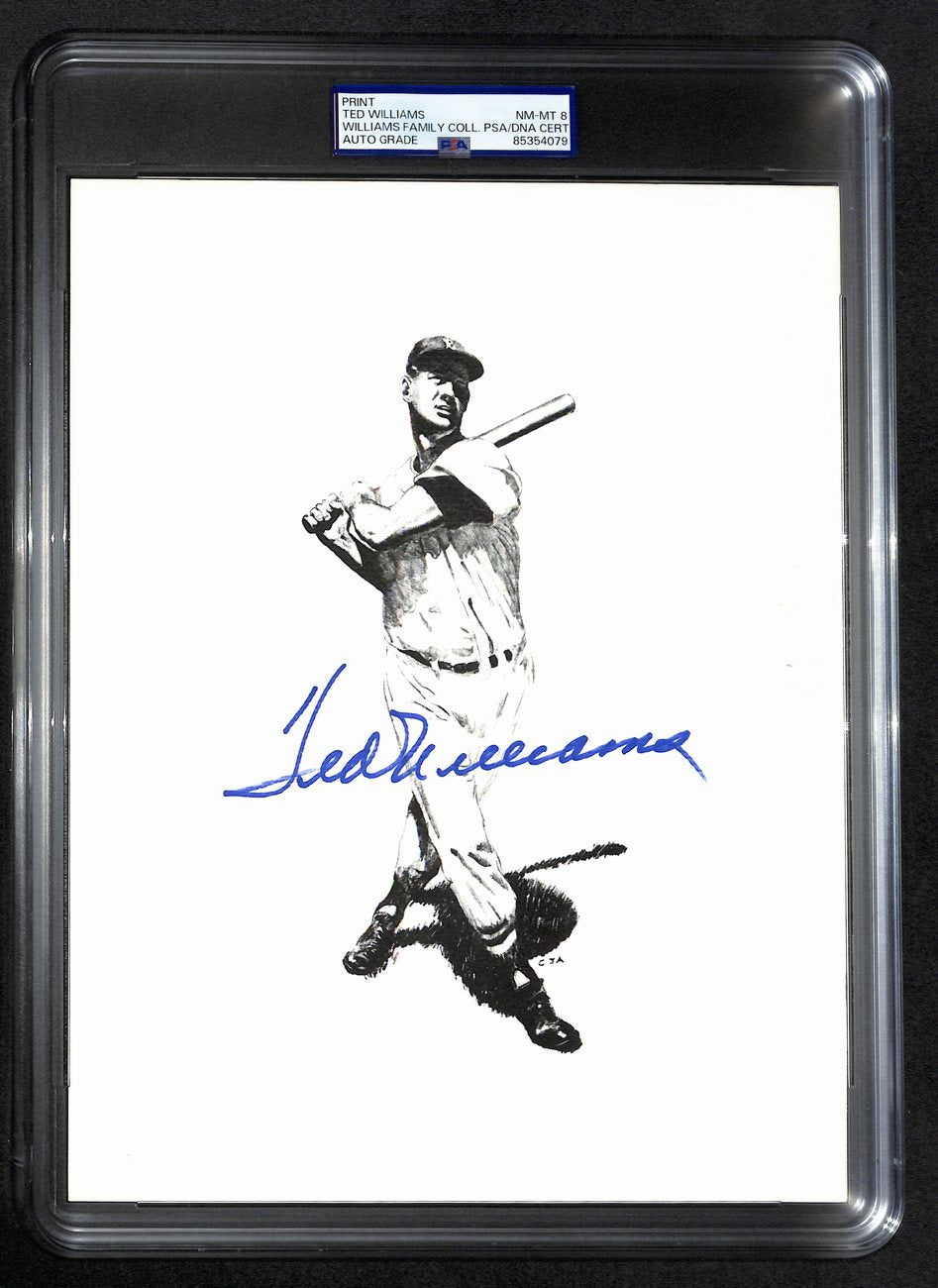 Ted Williams Signed/Auto 8x10 Photo/Print Red Sox PSA/DNA Slabbed 193017