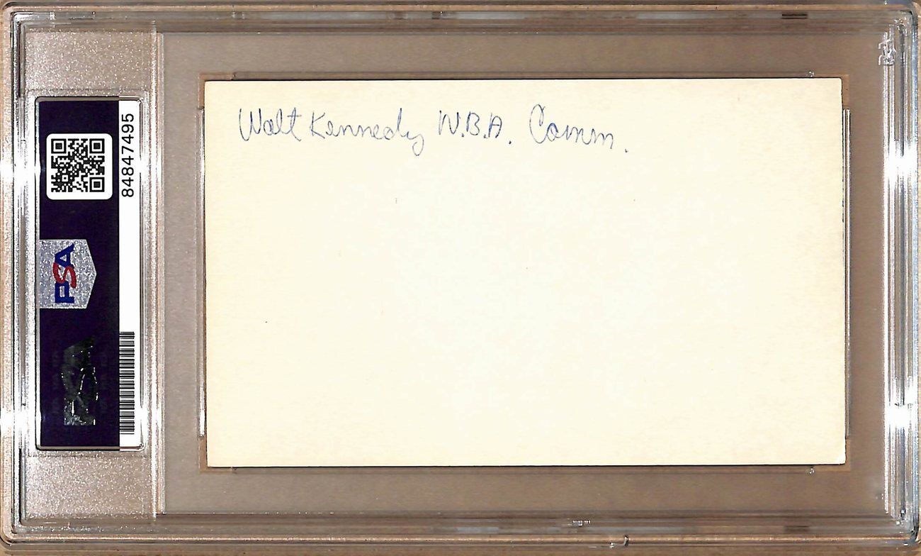 Walter Kennedy Autographed 3x5 Index Card 2nd NBA Commissioner PSA/DNA 178811