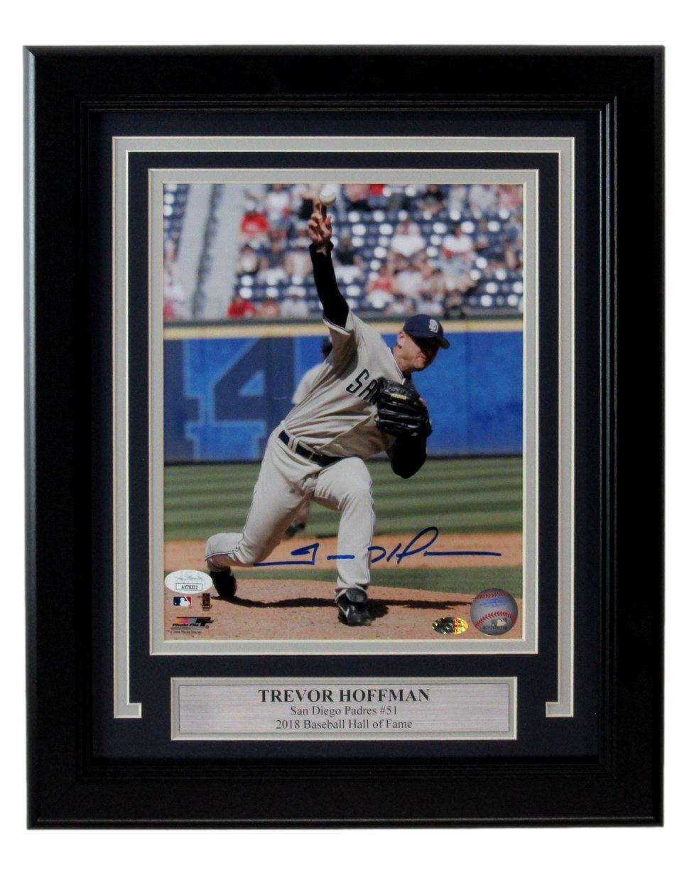 Trevor Hoffman HOF Autographed 8x10 Photo San Diego Padres Framed JSA 180976