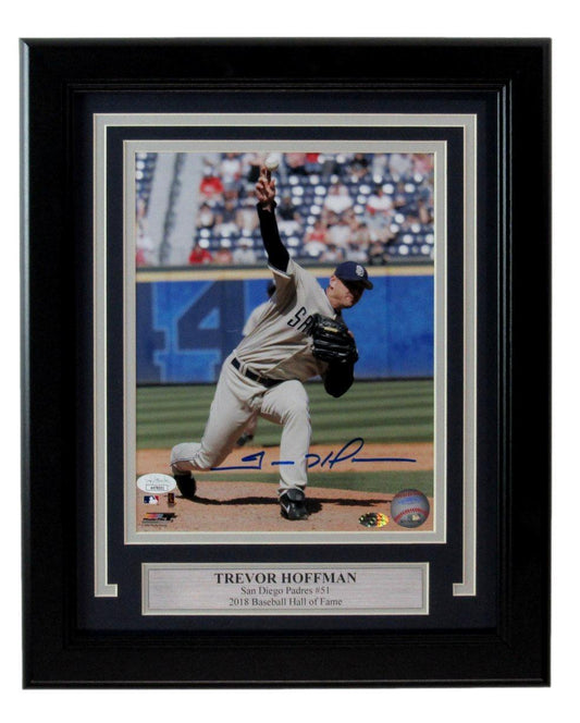 Trevor Hoffman HOF Autographed 8x10 Photo San Diego Padres Framed JSA 180976
