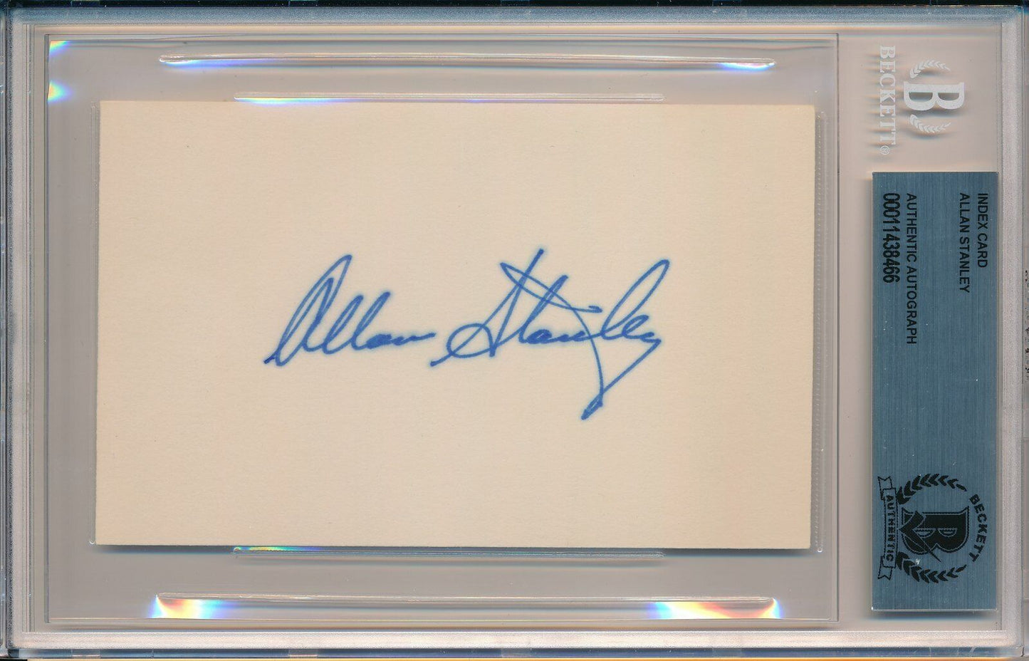 Allan Stanley NHL HOF Signed/Auto/Autographed 3x5 Index Card Beckett 145239