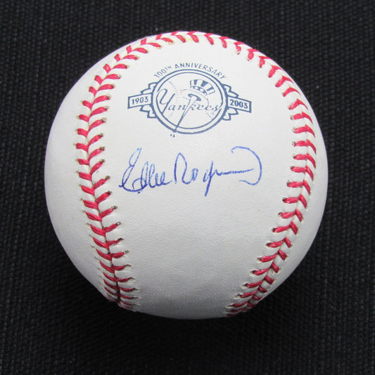 Ellie Rodriquez Signed/Auto Yankees 100th OML Baseball MAB 187058