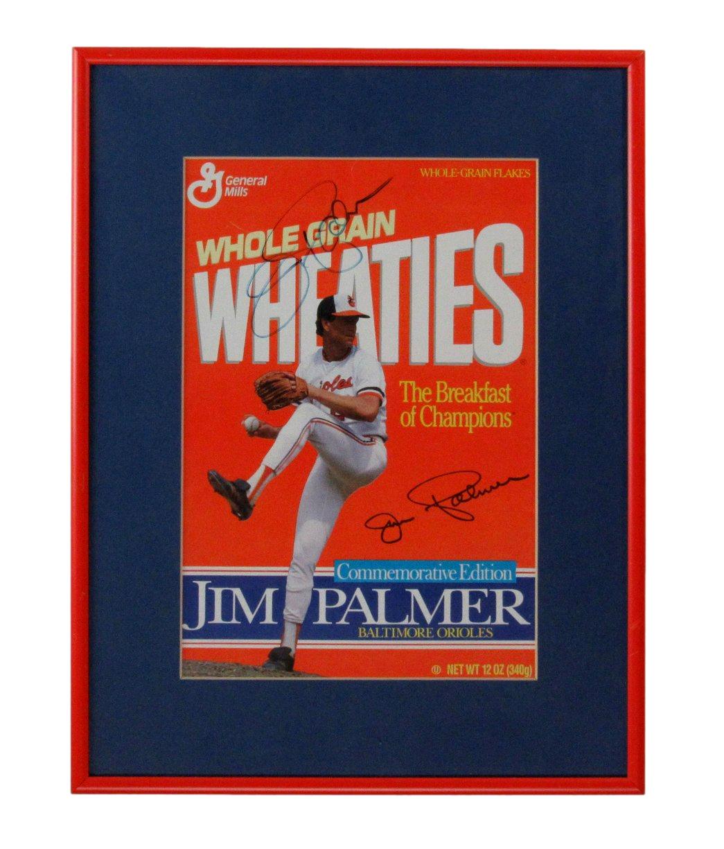 Jim Palmer HOF Autographed Wheaties Box Baltimore Orioles Framed 182559