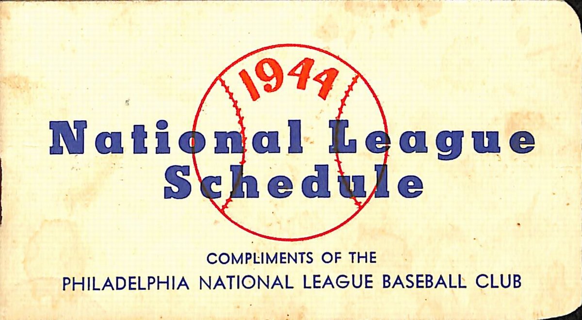 1944 Philadelphia Phillies National League 2x4 Pocket Schedule War Bond 189483