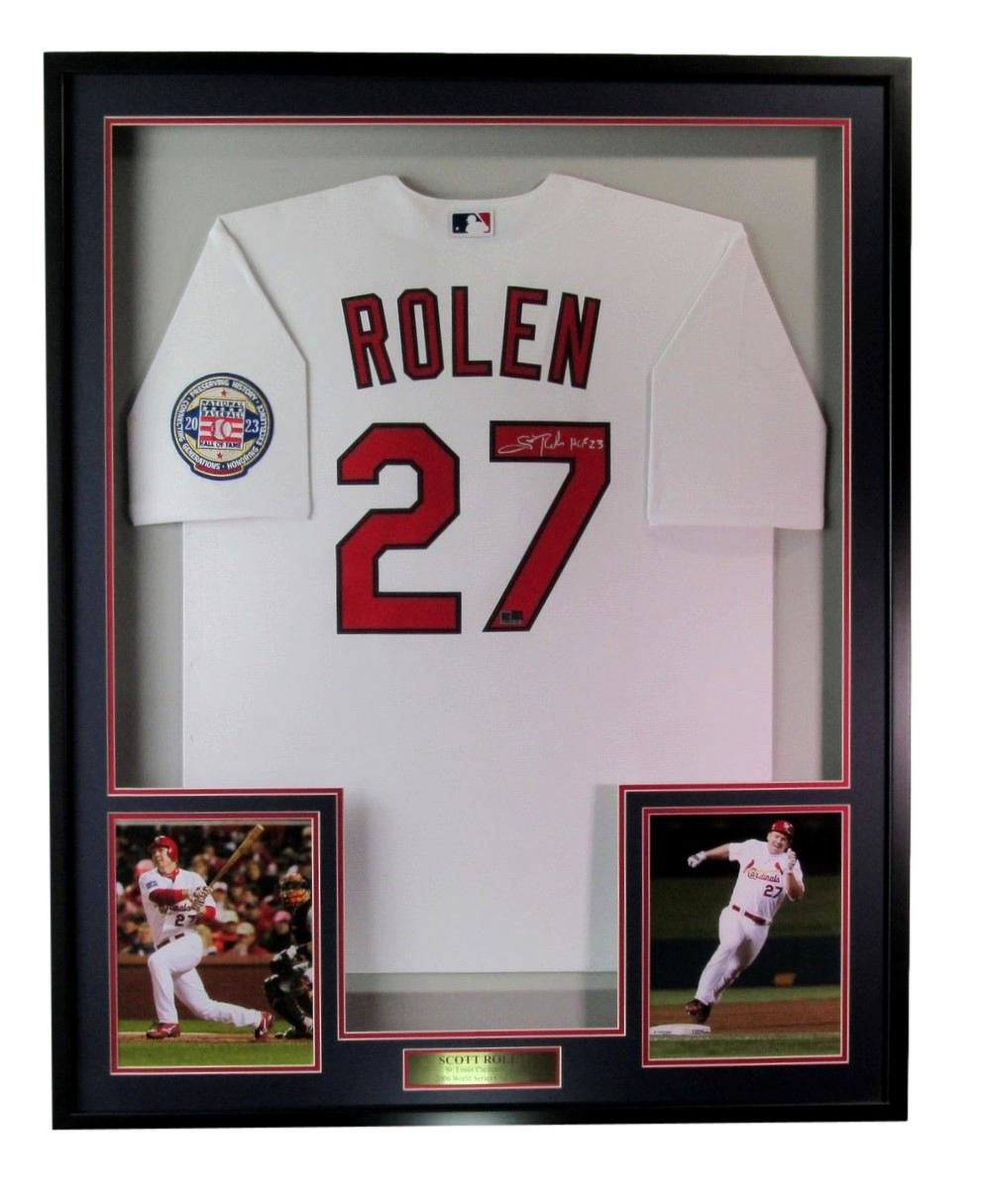 Scott Rolen HOF Cardinals Signed/Auto White Jersey Framed Beckett 189804