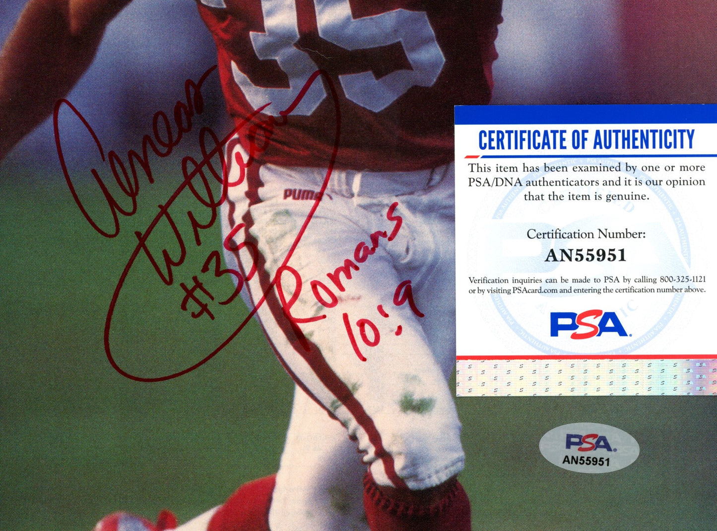 Aenaes Williams HOF Signed/Inscribed 8x10 Magazine Photo Cardinals PSA/DNA 188076