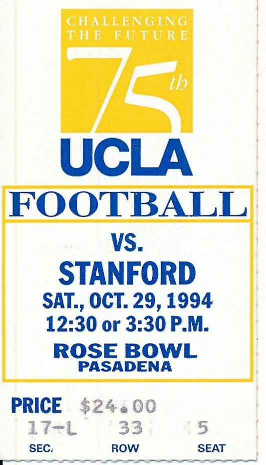 1994 UCLA Bruins vs. University of Stanford Football Game Ticket Stub 148594