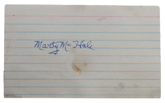 Marty McHale New York Yankees 1913-1915 Autographed/Signed 3x5 Index Card