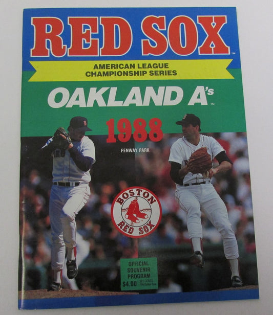 1988 ALCS Program Red Sox vs Oakland A's R.Clemens cover  141488