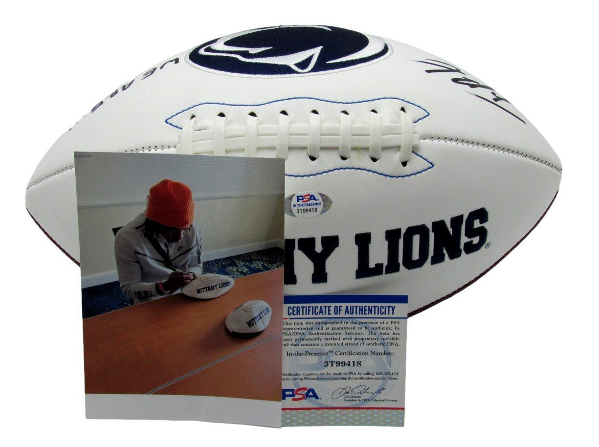 Joey Porter Jr. Autographed/Inscr White Penn State Logo Football PSA/DNA 177463