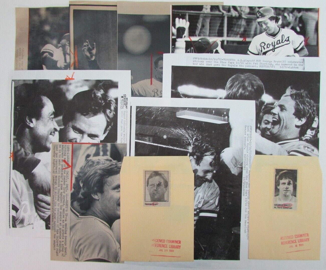 Lot of 10 George Brett Kansas City Royals 1980's-90's News Wire Photos 157374