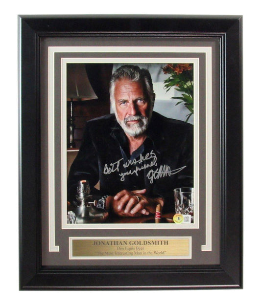 Jonathan Goldsmith Signed/Inscr 8x10 Photo Dos Equis Beer Framed Beckett 187205