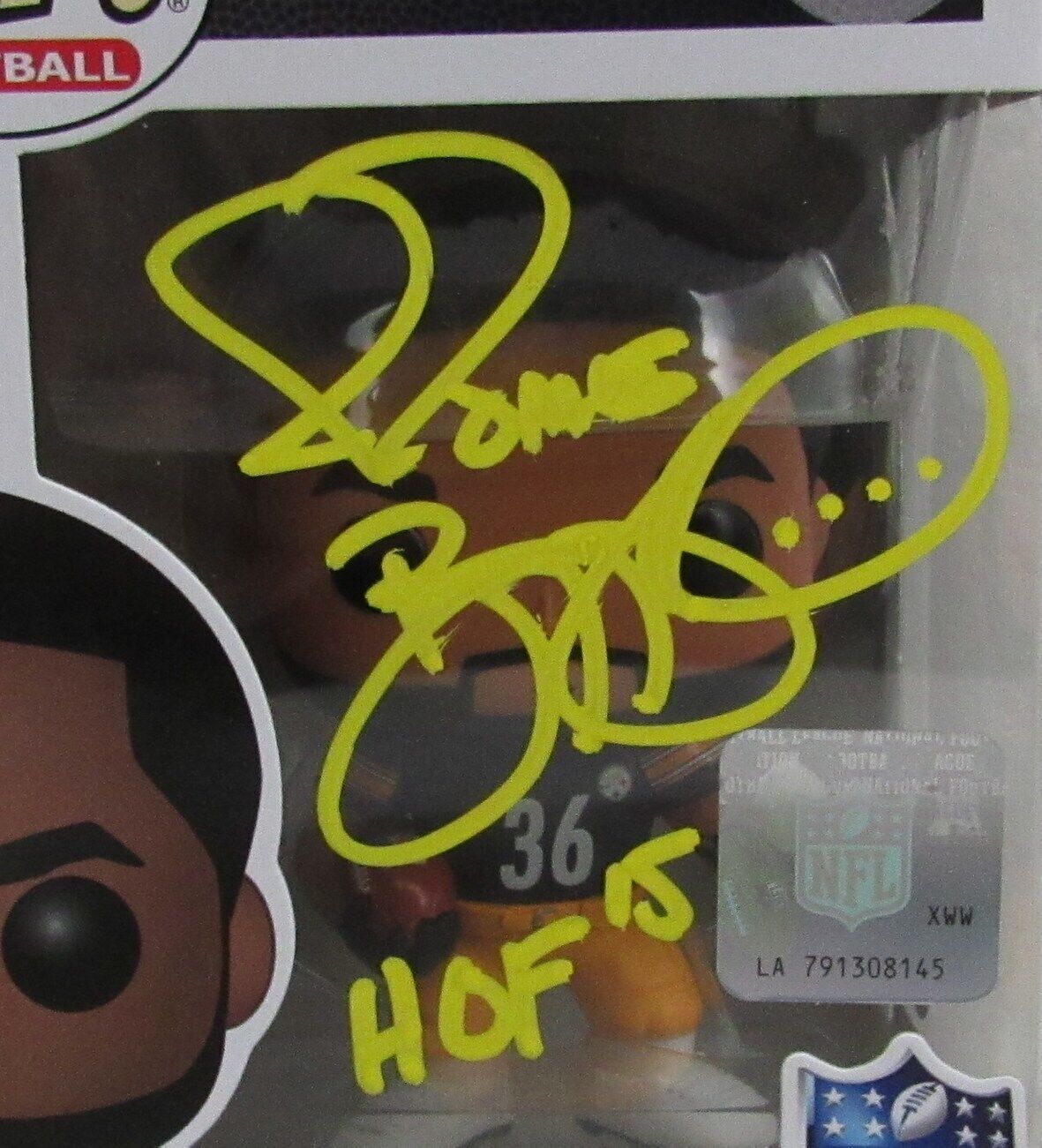 Jerome Bettis HOF Autographed/Inscribed Funko POP! Figurine #117 Steelers JSA