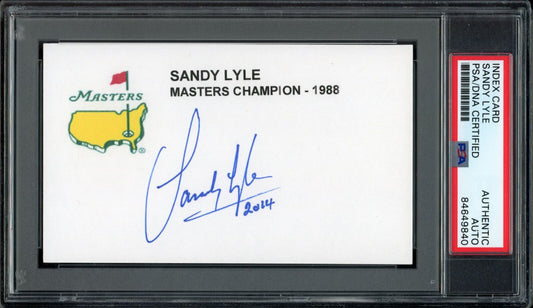 Sandy Lyle Autographed 3x5 Index Card 1988 PGA Masters Champ PSA/DNA