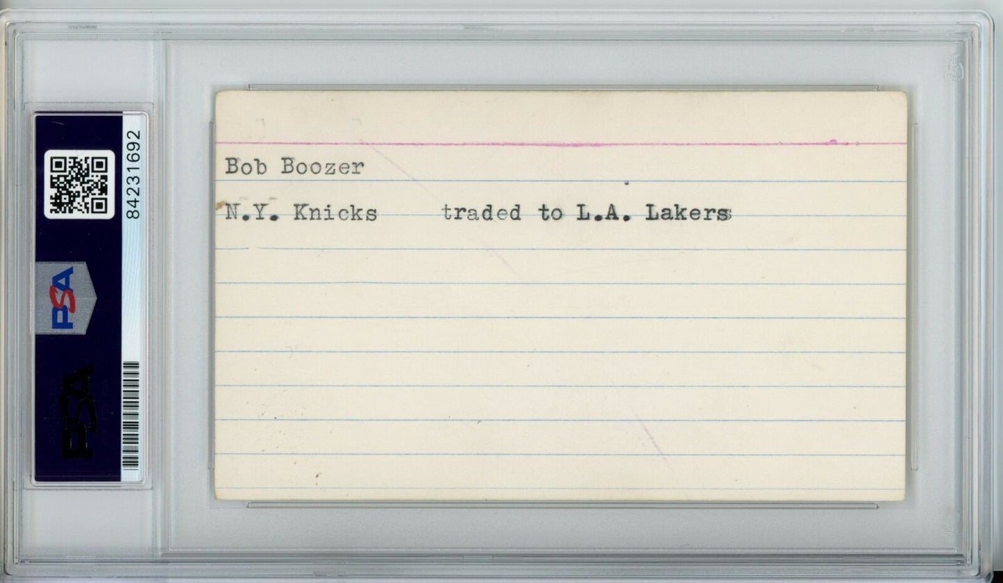 Bob Boozer New York Knicks Signed 3x5 Index Card PSA/DNA 153584