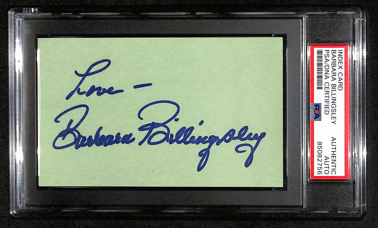 Barbara Billingsley Signed/Inscr 3x5 Index Card "Leave It To Beaver" PSA/DNA 2