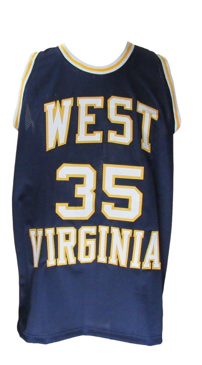 Bob Huggins CHOF Autographed/Inscr Navy Custom Jersey West Virginia JSA 176577