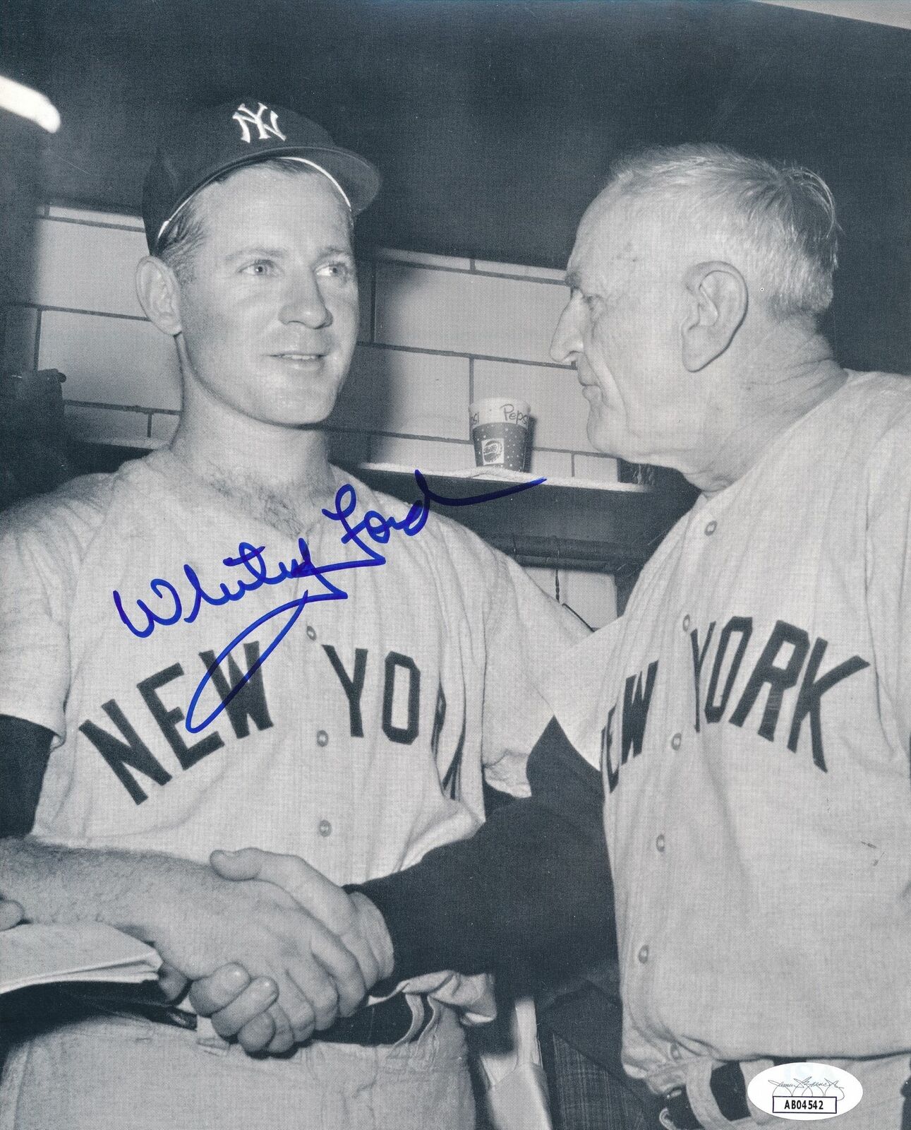 Whitey Ford HOF New York Yankees Signed/Autographed 8x10 B/W Photo JSA 167340